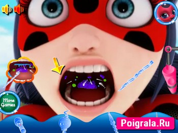 Скриншот игры Леди Баг лечит горло Картинка к игре Леди Баг лечит горло